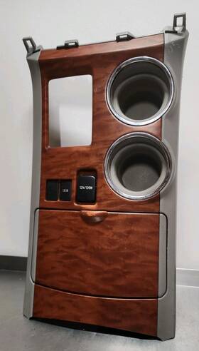 Toyota 55615-48070 2008-2013 Highlander Center Console Shifter Bezel Cup Holder Woodgrain Oe