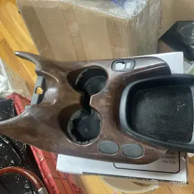 58821-0c070 Toyota 2000-2006 Tundra Sequoia Center Console Trim Cup Holder Black Wood Grain