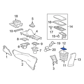 58815f4010 Toyota Oe For C-hr 2018-2022 Console Mat