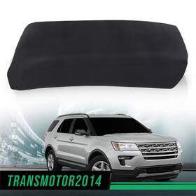 Transmotor2014 Tra67452 Leather Console Lid Armrest Cover Black Fit For 2011-2018 Ford Explorer