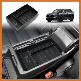 3a-crvt Triplealiners For Cr-v 2024 2023 Center Console Organizer Leather Black