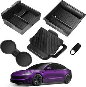 Tsldrv 752848604468 Center Console Organizer Tray For Tesla Model Y Juniper Accessories Black
