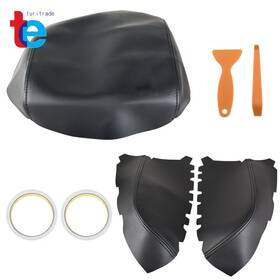 Turitrade Tr41416 Black Leather Center Console Lid Front Door Armrest Cover For 09-15 Honda Pilot