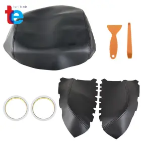 Tr41416 Turitrade Black Leather Center Console Lid Front Door Armrest Cover For 09-15 Honda Pilot
