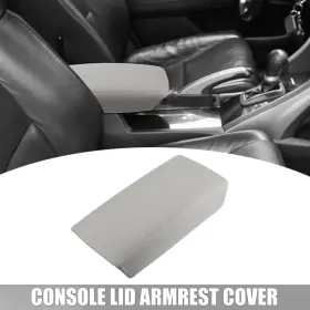 Uauto1 734301218771 Center Console Lid Armrest Cover For Honda Accord 2003-2007 Faux Leather Gray