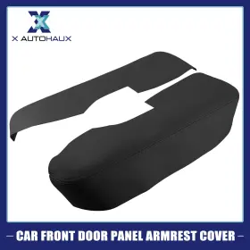 X Autohaux 718844023382 Car Front Door Panel Armrest Cover Replaces For Acura Tl 09-14 Black 1 Pair