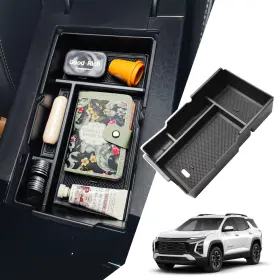 Xk046-bk X-tker Center Console Organizer Compatible With Chevy Equinox 2025 2026 Black Trim