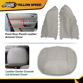 Yellowspeed Yew47308 Door Panel Armrest Cover Center Console Lid Fit For Honda Pilot 09-15 Gray