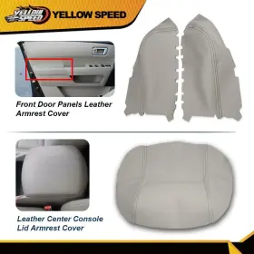 Yew47308 Yellowspeed Door Panel Armrest Cover Center Console Lid Fit For Honda Pilot 09-15 Gray