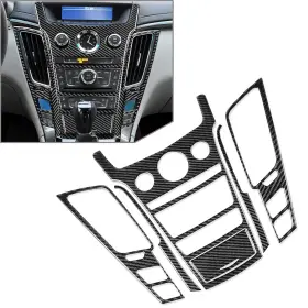 Yfoutlet 286452272459 6pcs Carbon Fiber Interior Center Console Cover Trim For Cadillac Cts 2008-2013
