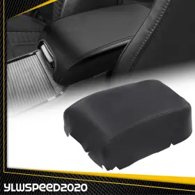 V-02itg3710abk Ylwspeed20 Leather Center Console Lid Armrest Cover Black Fit For 2011-2022 Dodge Charger