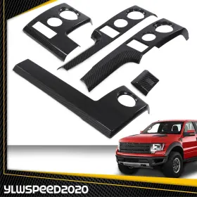 V-02itm12fcacb Ylwspeed20 Fit For 09-14 Ford F150 5x Center Console Dashboard Panel Cover Trim Bezels