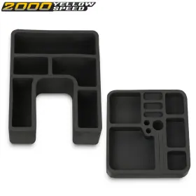 Ylw846433 Ylwspeed2000 Fit For Ford Bronco 1978-1996 Floor Console Black Organizer Inserts 2pcs New