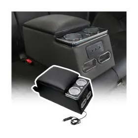 Fjsj-188 Zquloyo Center Console Organizer With Led Light Usb Ports Cup Holder Phone