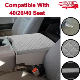 Zxiaochun 852668088018 Leather Center Console Cover - Armrest Protector Compatible With 40/20/40 Seat