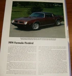 1974 Pontiac Formula Firebird Specs Info Photo 455 Used. Price: $5.99.