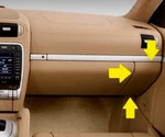 2003-2006 Porsche Cayenne Beige Front Right Lower Dash Glove Box Cover Trim Used. Price: $30.00.
