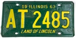 Vintage Illinois 1963 Auto License Plate 2485 Garage Man Cave Pub Wall Decor Used. Price: $15.15.