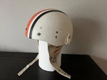 Vintage D-10 Leather White & Orange Helmet 1968 A.m.a. Approved Snell Used. Price: $99.99.