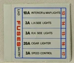 Dac 2707 Fuse Panel Sticker. Lhd Genuine Jaguar. New. Price: $5.00.
