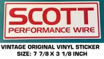 Scott Performance Wire Vintage Original Vinyl Decal Sticker - Racing Engine Used. Price: $7.27.