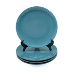 Ikea Fargrik Turquoise Salad Plates 8.25" Set 4 Stoneware Blue Teal Discontinued Used. Price: $28.00.