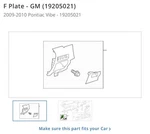 New Gm 19205021 Plate,instrument Panel Accessory Lower Trim *gray 09-10 Vibe. Price: $75.00.