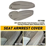 For 2012-2016 Chrysler Town Country Front L&r Seat Armrest Cover Beige Leather New. Price: $23.74.